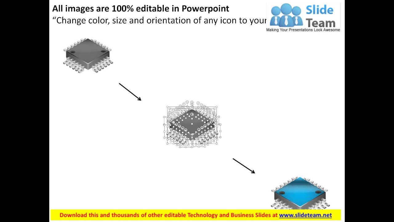 0115 generic computer microchip icon image cpu microprocessor ppt slide