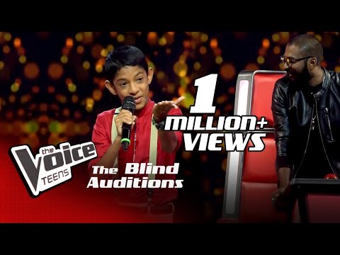 Oshada Perera|Meka Sonduru Lokayak(මේක සොදුරු ලෝකයක්)| Blind Auditions | The Voice Teens Sri Lanka