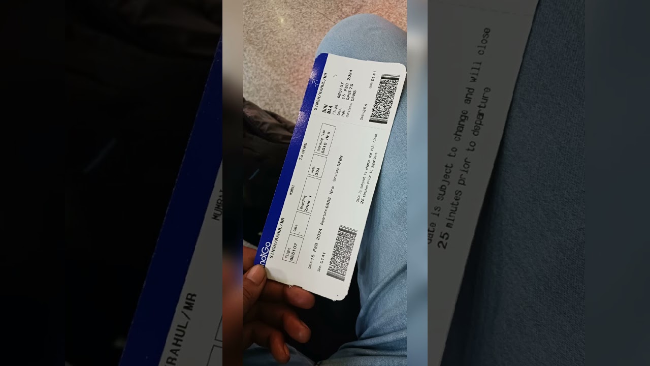 Indigo flight boarding Pass