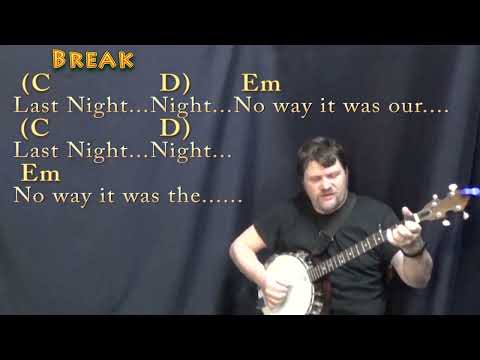 Last Night (Morgan Wallen) Banjo Cover Lesson in G Major with Chords/Lyrics #lastnight
