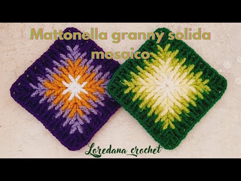 🔶️CROCHET SOLID GRANNY SQUARE MOSAIC TILE ALPINE STITCH🔶️CROCHET SOLID GRANNY SQUARE MOSAIC