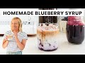 Homemade Blueberry Syrup for Iced Blueberry Lattes – Just 3 Ingredients, No Preservatives Needed!