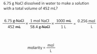 Molarity - Chemistry Tutorial