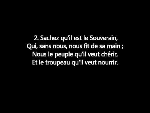 PSAUME 100 : Vous tous, qui la terre habitez (Psautier de Genève 1729)