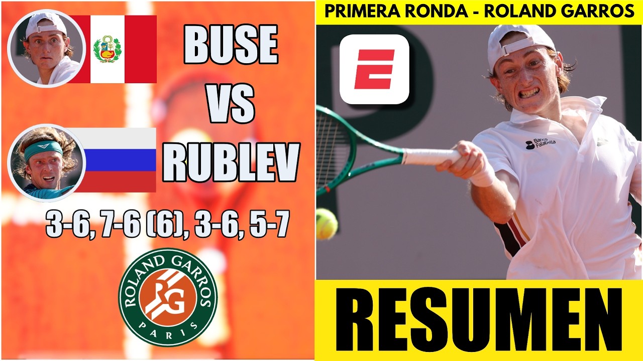 Ignacio Buse SE DESPIDIÓ de Roland Garros tras perder en 4 sets vs Rublev | Highlights | Resumen