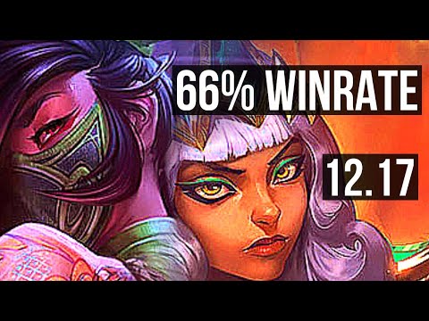 AKALI vs QIYANA (MID) | 66% winrate, 7/1/3, Godlike | KR Master | 12.17