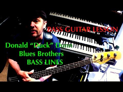 Thumbnail for Bass Guitar Lessons - the genius of Duck Dunn - a few Blues Brothers lines..
