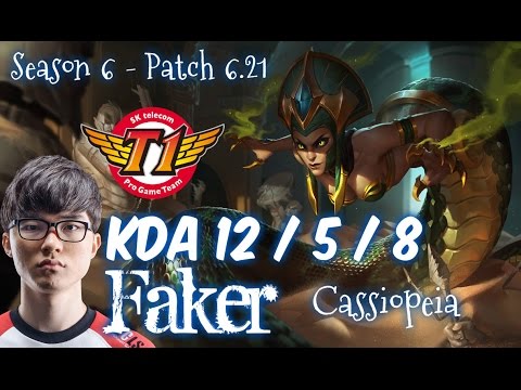 SKT T1 Faker CASSIOPEIA vs SSG Crown ORIANNA Mid - Patch 6.21 NA Ranked