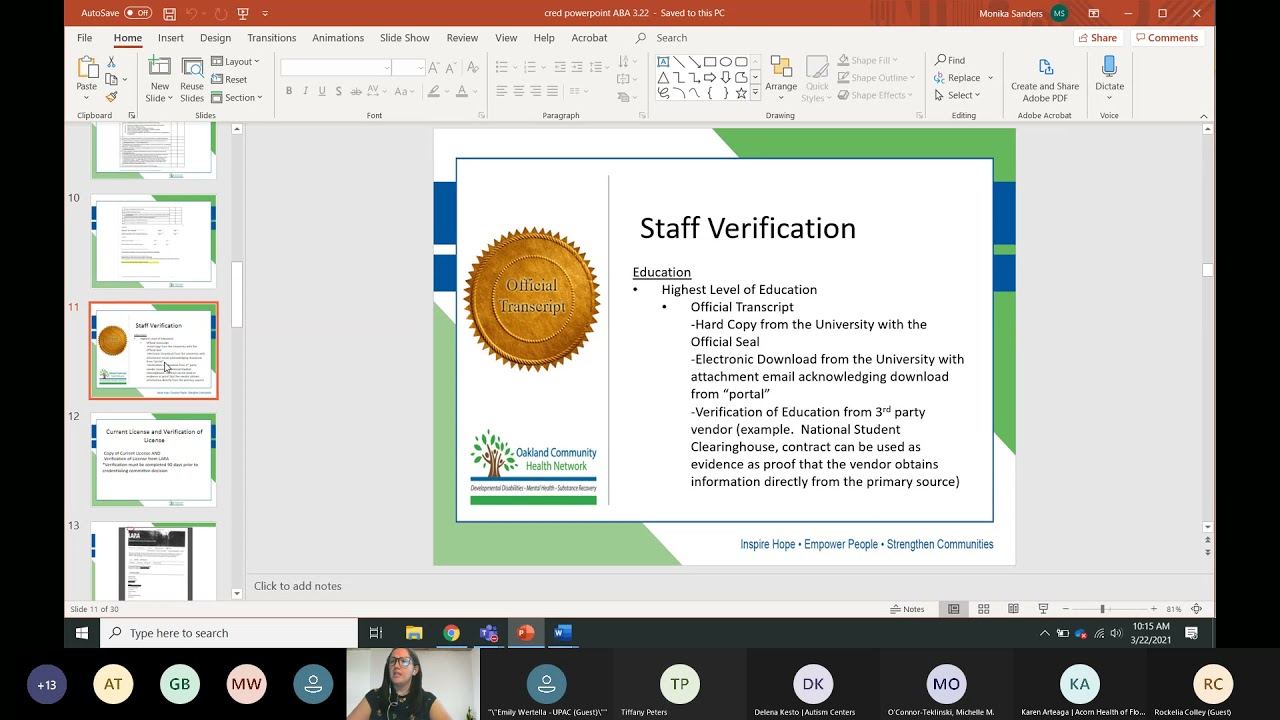 ABA Credentialing Training