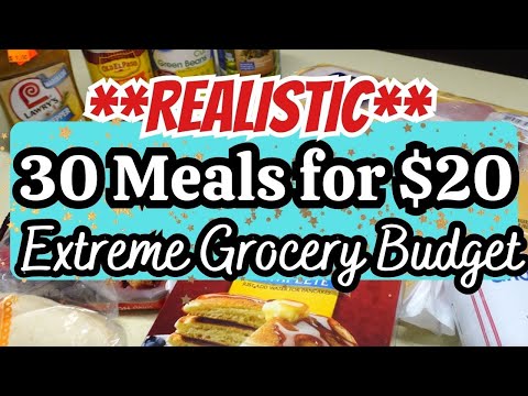 **REALISTIC** $20 Extreme Grocery Budget  | 30 MEALS FOR $20 | Cheap & Frugal Meals