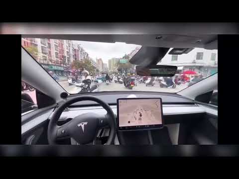 Tesla FSD vs busy traffics in China #selfdriving #autonomousdriving #ev