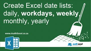 Create a list of sequential dates in Excel (autofill drag down)