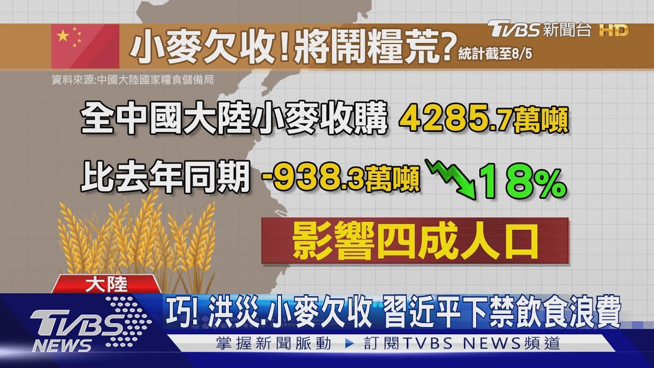 水患淹良田鬧糧荒? 陸小麥欠收1千萬噸