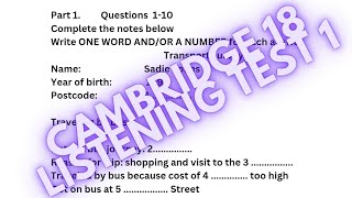 IELTS LISTENING PRACTICE TEST| CAMBRIDGE 18 LISTENING TEST |(PART 1) (TRANSPORT SURVEY)