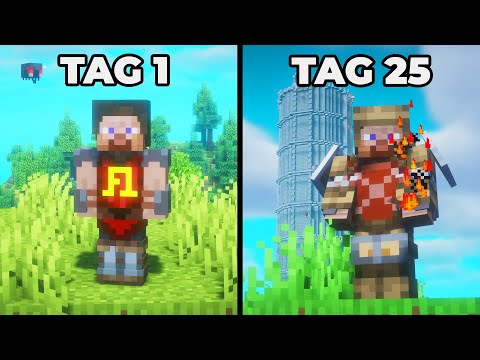Ich habe 25 Tage Minecraft als Magier gespielt!