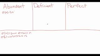 Number Names: Abundant, Deficient, Perfect!