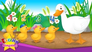 Five Little Ducks - Number song - One Two Three Four Five - Nursery Rhyme - Kids song with lyrics
