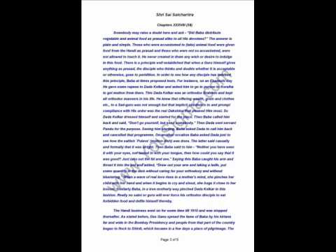 Sri Sai Satcharitra Chapter 38 - Baba's Handi...