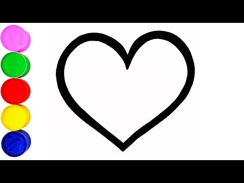 Herz Zeichnen und Malen für Kinder Farben Lernen auf Deutsch
