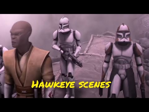 All clone trooper Hawkeye scenes - The Clone Wars