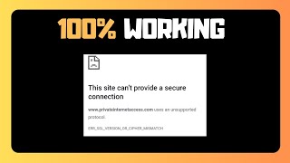 Easy Fix For ERR SSL VERSION OR CIPHER MISMATCH Chrome Bypass in Windows 11