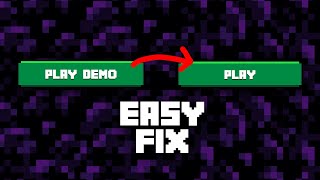 HOW TO FIX play DEMO in Minecraft | Easy 100% FIX ✅