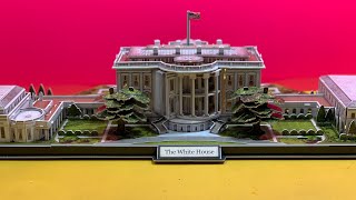 DIY Craft Instruction 3D Puzzle Cubicfun The White House with LED inside