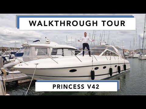 Princess V42- Walkthrough Tour - A superbly built, beautifully finished offshore sports cruiser