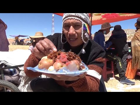 Feria gastronómica y artesanal de Curahuara de Carangas, provincia Sajama Oruro - Bolivia