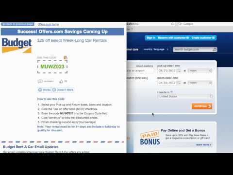 Budget Rent A Car Coupon Code 2013 - How to use Promo Codes and Coupons for Budget.com