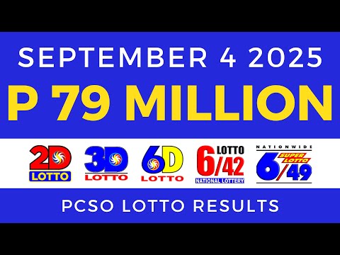 Lotto Result Today 9pm PCSO September 4 2025