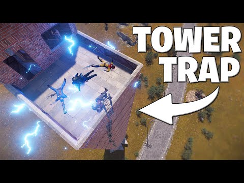 So I Built a TESLA COIL TRAP on Top of a Tower Base