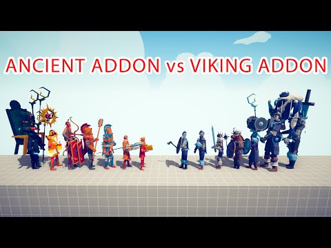 ANCIENT ADDON Team vs VIKING ADDON Team - Totally Accurate Battle Simulator TABS