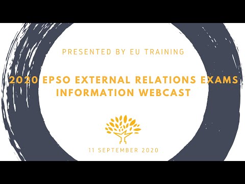 2020 EPSO External Relations Exams - Information Webcast