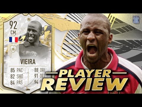 92 PRIME ICON MOMENTS VIEIRA PLAYER REVIEW - SBC PLAYER - FIFA 22 ULTIMATE TEAM