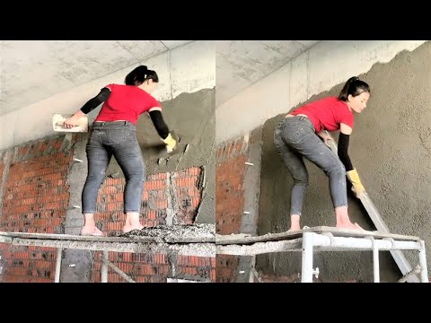 Young girl with great tiling skills - ultimate tiling skills | PART 49.