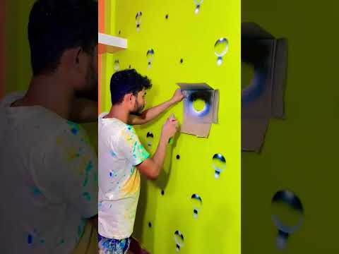 3d water drop spray painting।wall water drop painting।#painting #art #shortvideo #colour #viralvideo