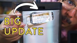 The new Klaris Clear Ice Maker with delay start andcollins cube tray