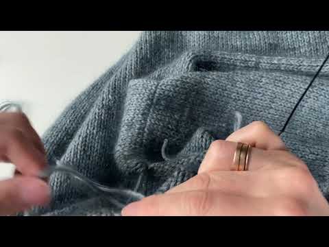 Pick up front neckline edge stitches in ratio 1 st to 1 st