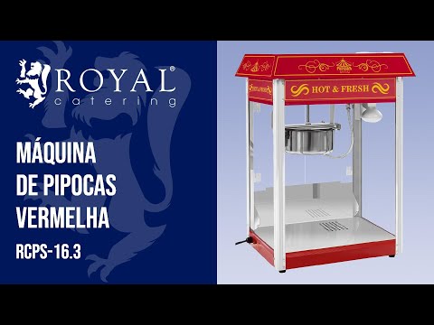 vídeo - Produtos recondicionados Máquina de fazer pipocas - design retro - vermelho
