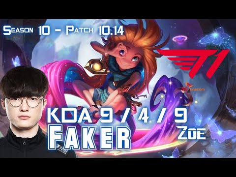 T1 Faker ZOE vs LUCIAN Mid - Patch 10.14 KR Ranked