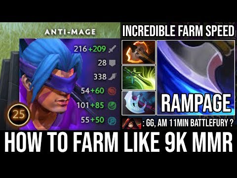 This Happen When 9k Anti Mage Got 11min Battlefury - Ultra Farming Machine Rampage by Illidan DotA 2