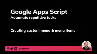 Download the video "Creating a custom menu and menu items in Google Sheets"