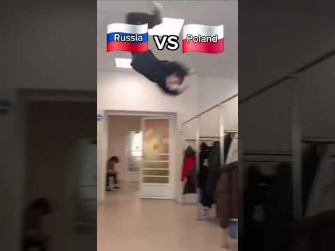 RUSSIA 🇷🇺 VS. POLAND 🇵🇱 #challenge #trick #swinggainer #flip #shorts #parkour #freerunning