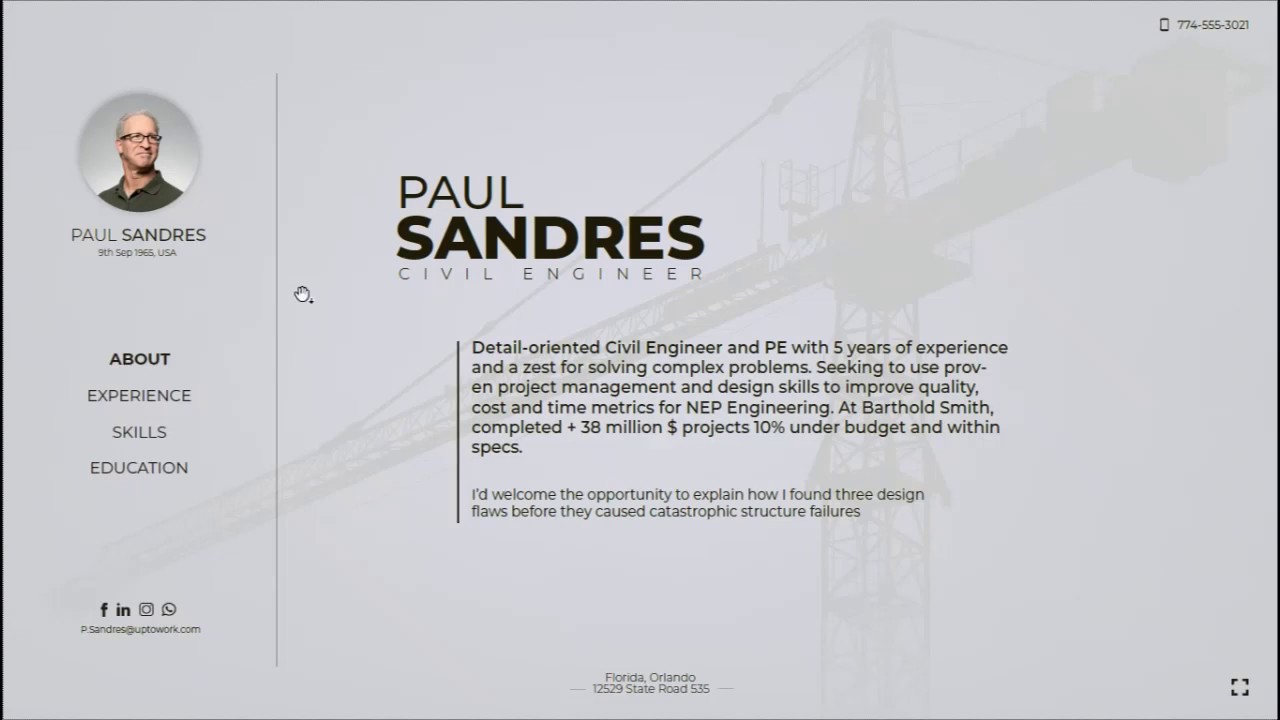 Great interactive cv template #8