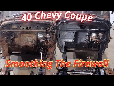 40 Chevy Coupe Smoothing the Firewall