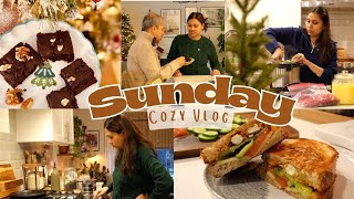 Cozy Sunday vlog I Winter Morning I Baking eggless Brownie I Organizing & Restocking Pantry