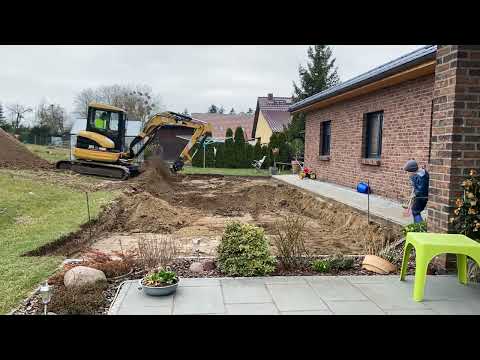 Poolbau Teil 3. Baugrube