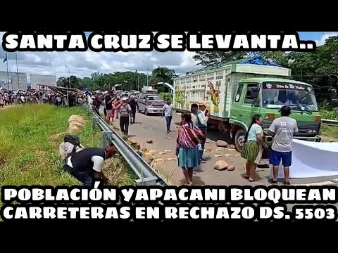 ASI SE MOVILIZARON LOS SECTORES SOCIALES DE YAPACANI SANTA CRUZ EN RECHAZO RODRIGO PAZ..