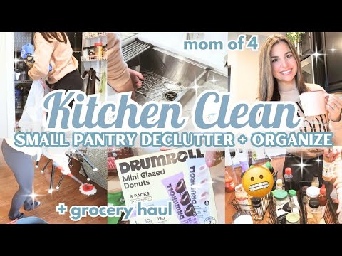 KITCHEN CLEAN WITH ME 2026 ☕️ | EXTREME ORGANIZE + CLEAN | GROCERY HAUL